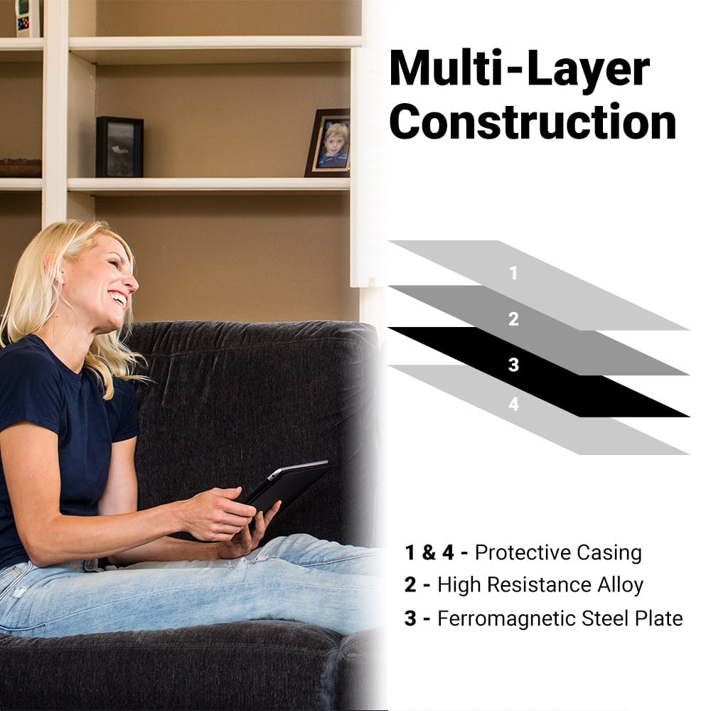 Tablet pad designed to reduce wireless radiation exposure multi layer construction