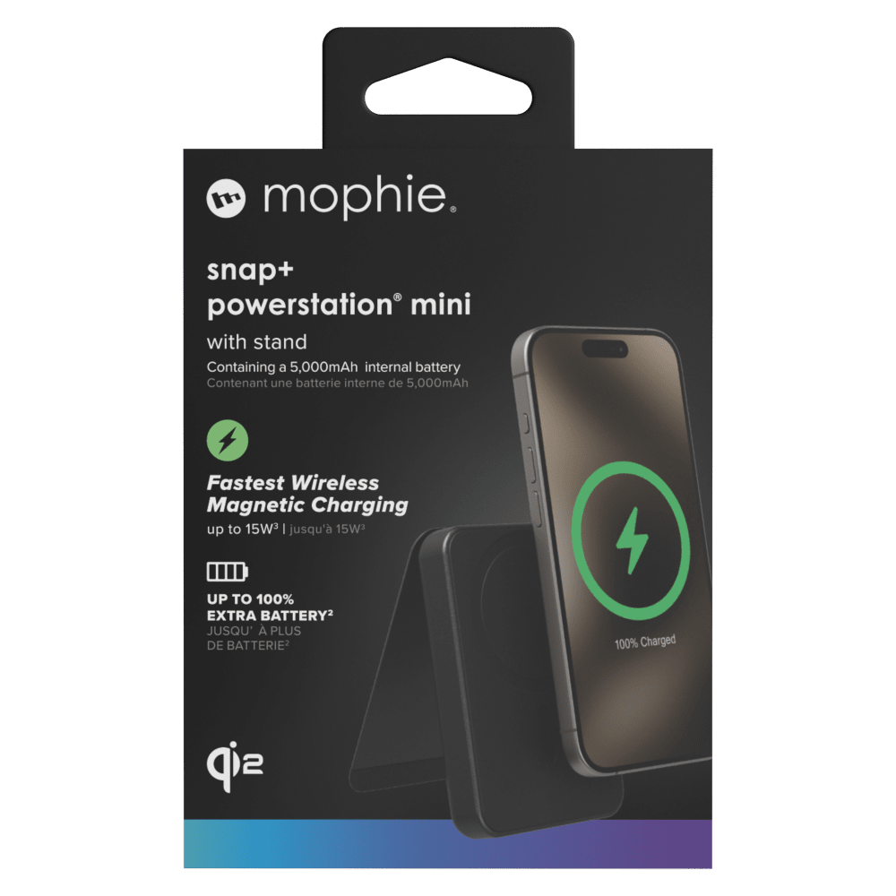 Snap Plus Qi2 Portable Magnetic Battery with Stand front package