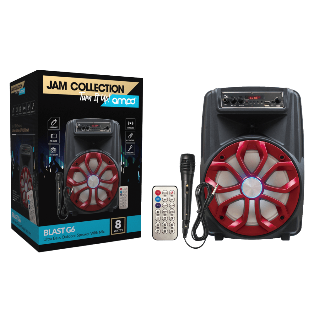 AMPD- Blast G6 8W Bluetooth Speaker with Microphone & Remote