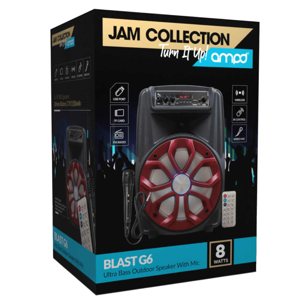 AMPD- Blast G6 8W Bluetooth Speaker with Microphone & Remote