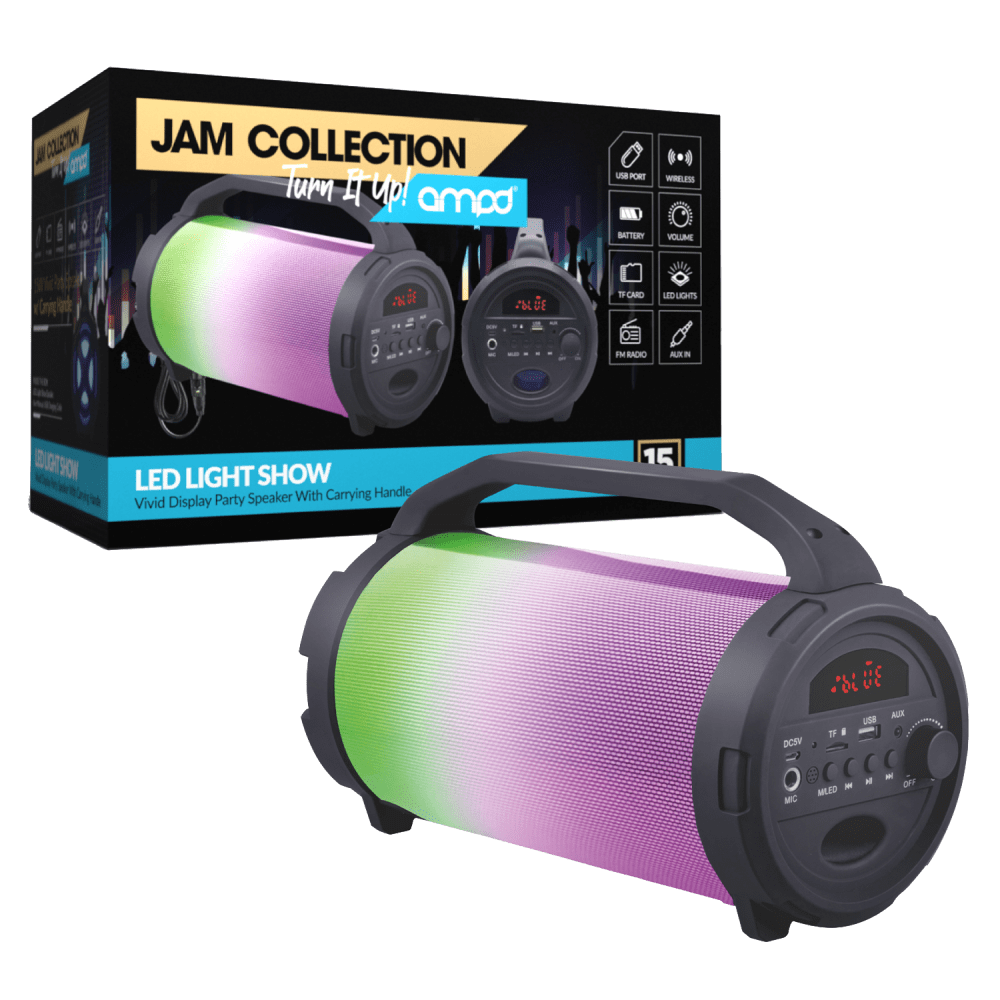 AMPD LED Light Show Bazooka Bluetooth Speaker