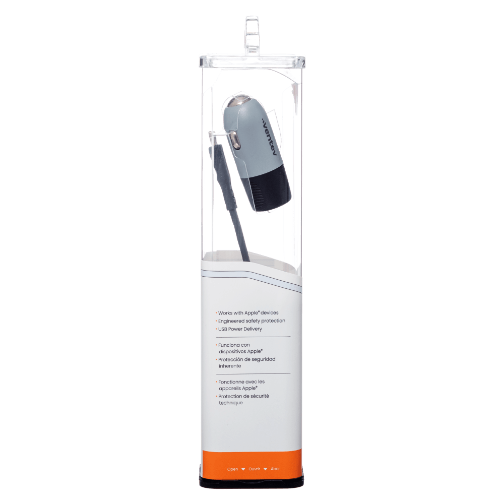 Ventev 20W USB C PD Car Charger and C to Apple Lightning Cable Gray by Ventev - Electrostatic Innovations