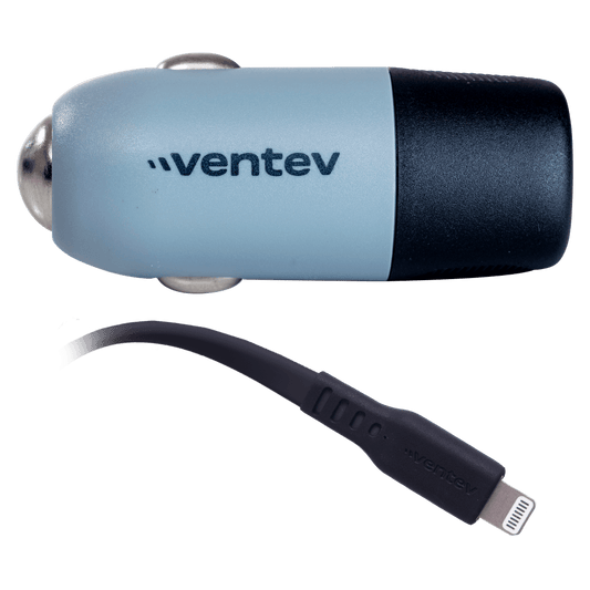 Ventev 20W USB C PD Car Charger and C to Apple Lightning Cable Gray by Ventev