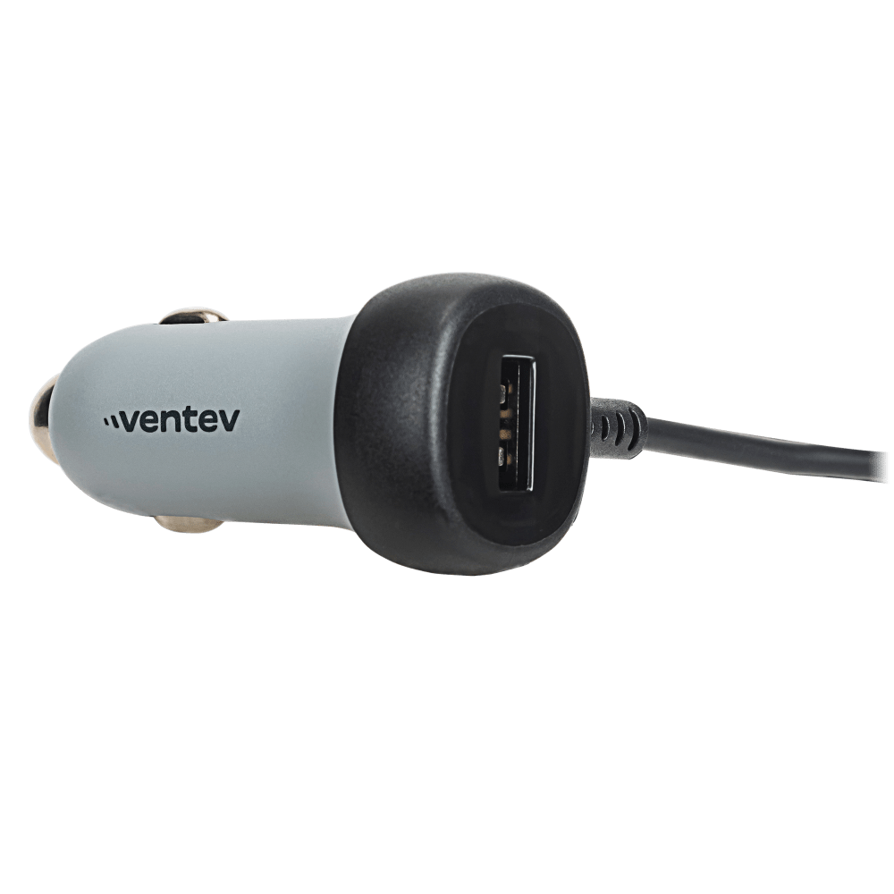 Ventev 12W USB-A Car Charger with Built-In 15W Apple Lightning Cable Top