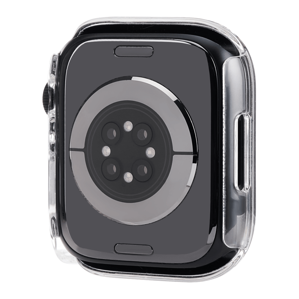 A silver Case-Mate Tough Case with Integrated Glass Screen Protector for Apple Watch 45mm. back