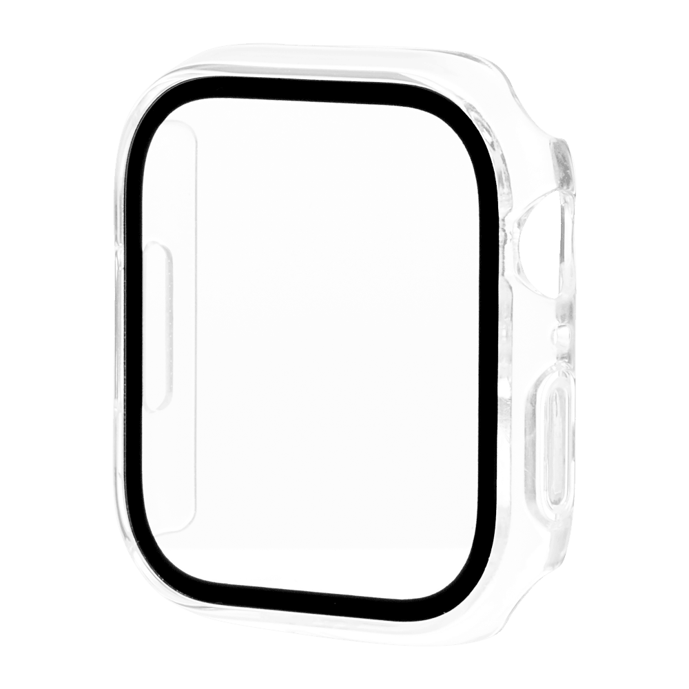 A silver Case-Mate Tough Case with Integrated Glass Screen Protector for Apple Watch 45mm. Empty