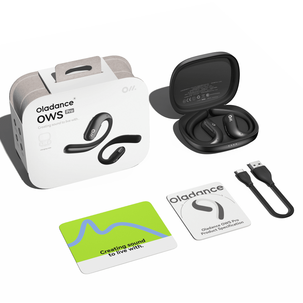 Oladance OWS Pro True Wireless In Ear Headphones case packaging