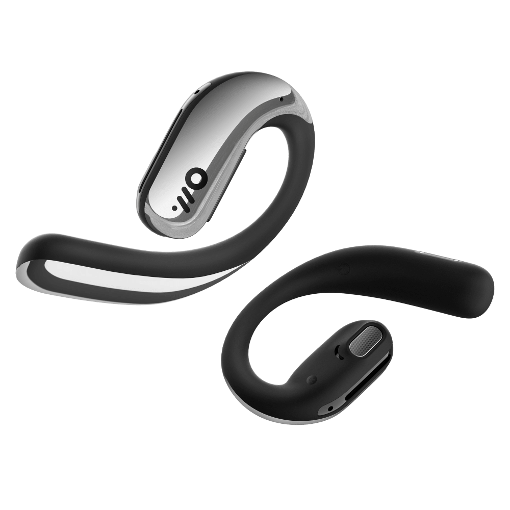 Oladance OWS Pro True Wireless In Ear Headphones front & back silver