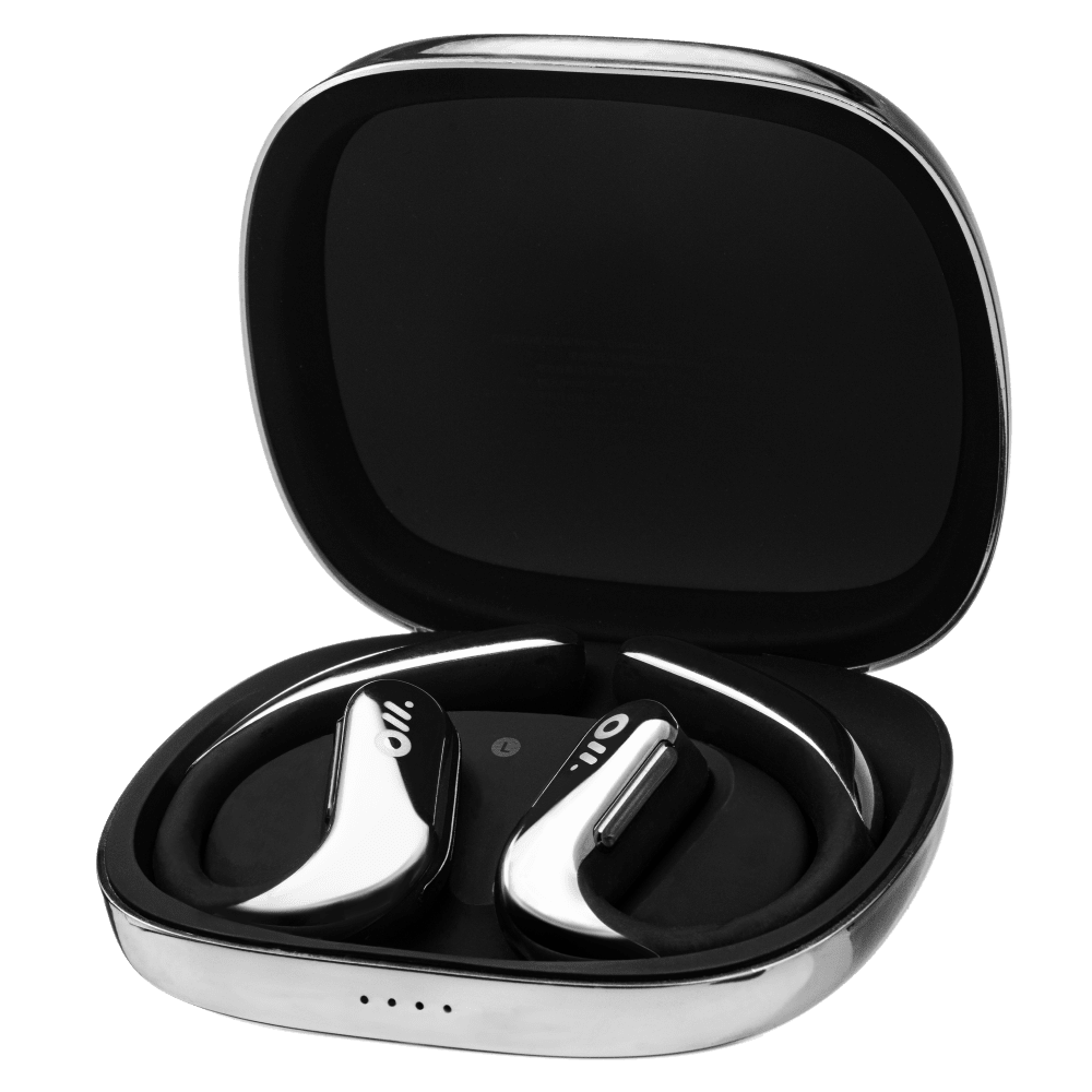 Oladance OWS Pro True Wireless In Ear Headphones Earbuds & case silver