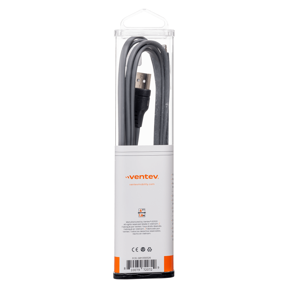 Ventev Chargesync Flat USB A to Apple Lightning Cable 6ft by Ventev - Electrostatic Innovations