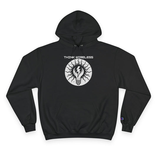 Front of "Think Wireless" ElectroStatic Innovations Hoodie