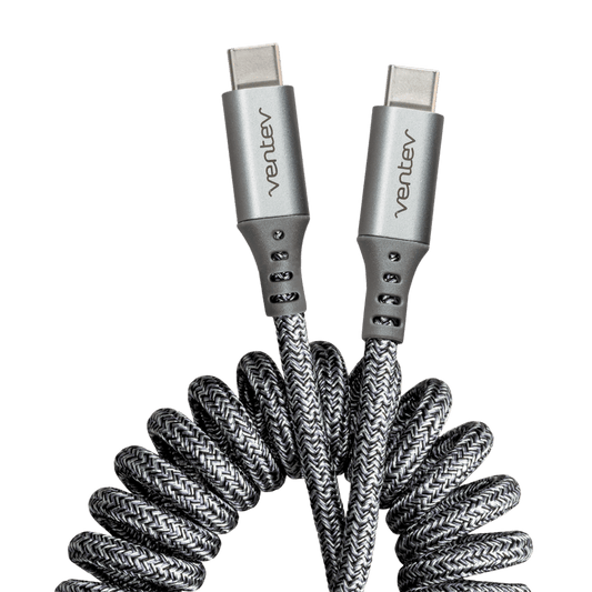 Ventev Helix USB C to USB C High Speed Travel Cable Gray by Ventev