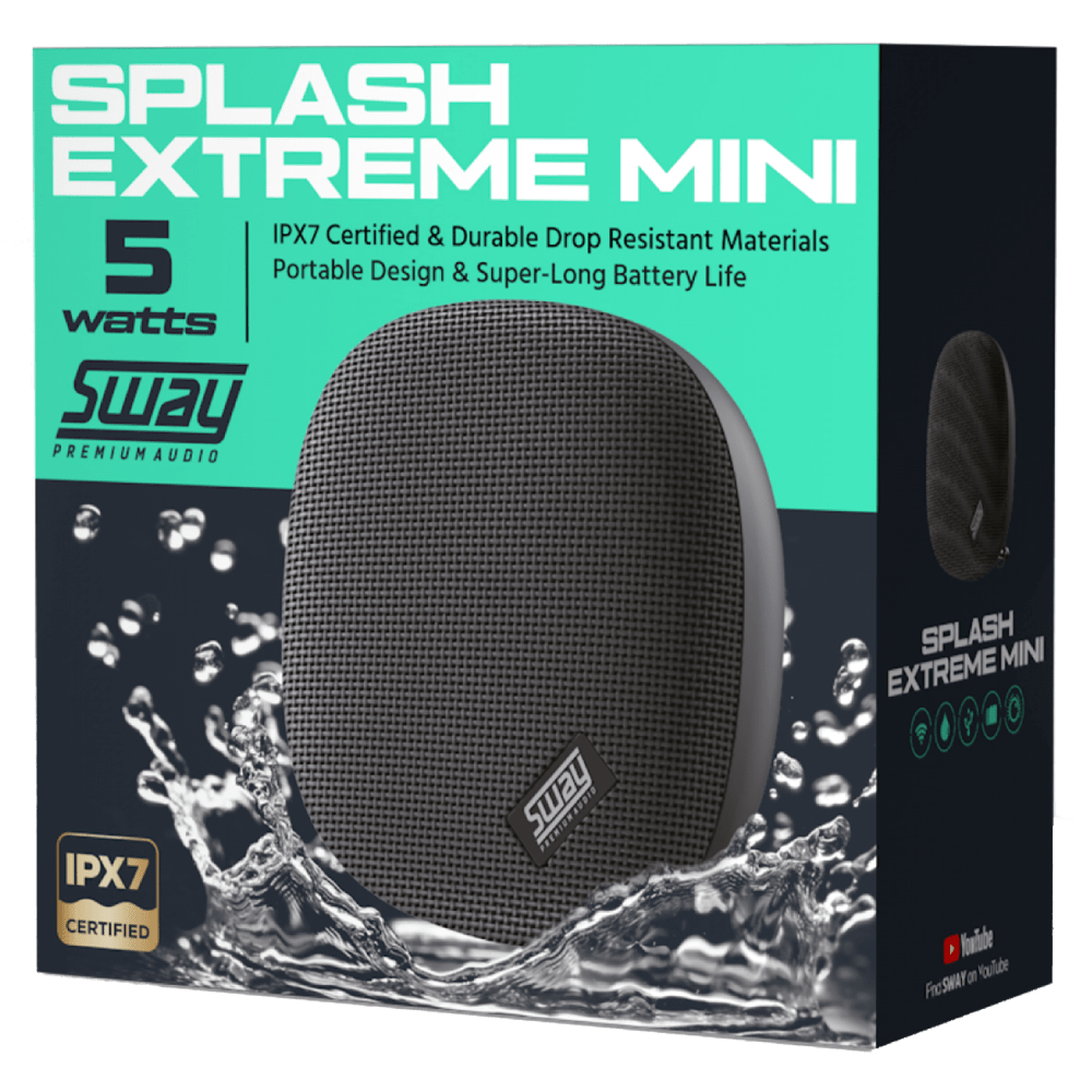 Sway Splash Extreme Mini Waterproof Bluetooth Speaker - Electrostatic Innovations