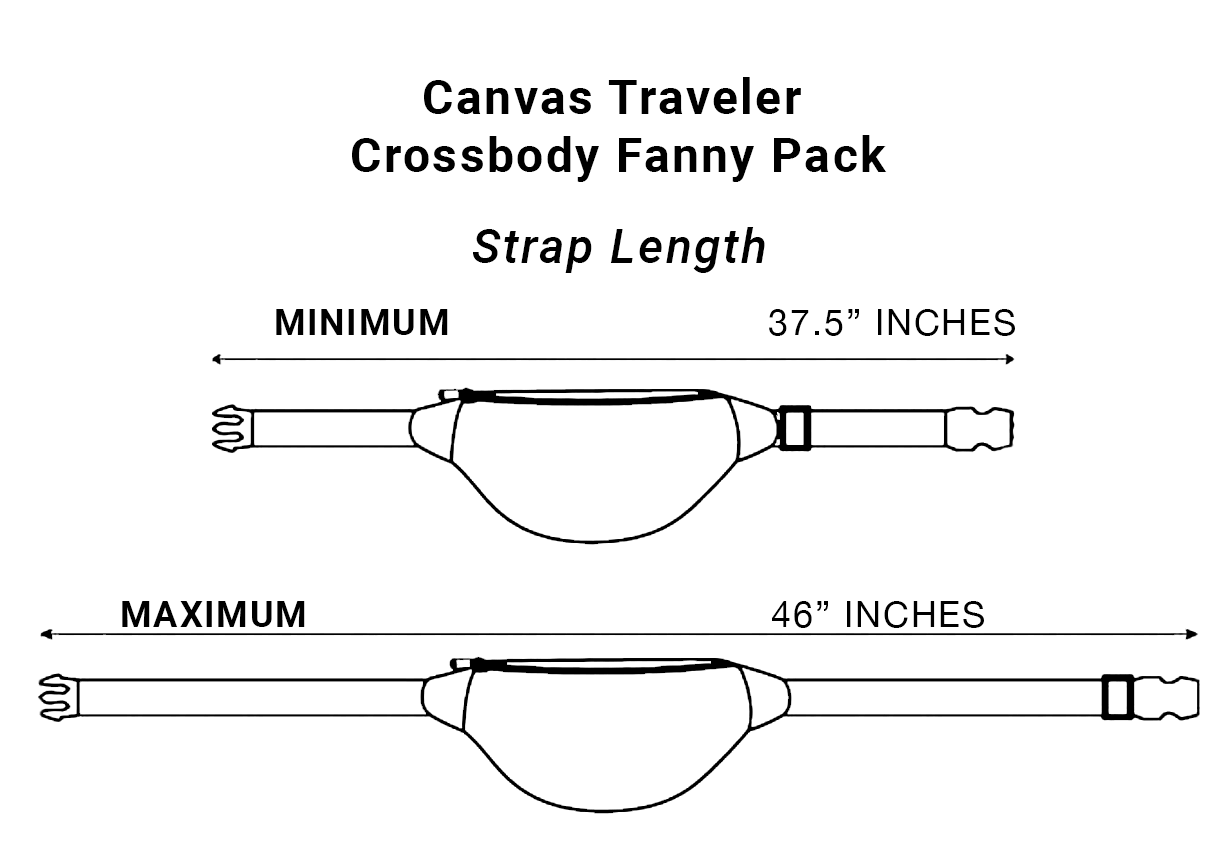 EMF-blocking fanny pack for travel and everyday carry Strap Length