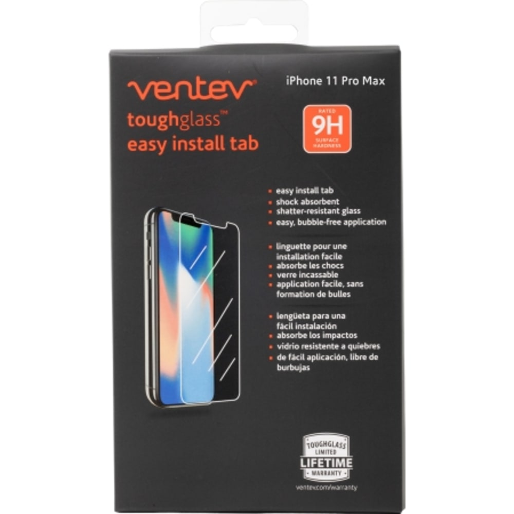 Ventev toughglass easy install tab Tempered Glass Screen Protector for Apple iPhone 11 Pro Max / Xs Max Clear by Ventev - Electrostatic Innovations