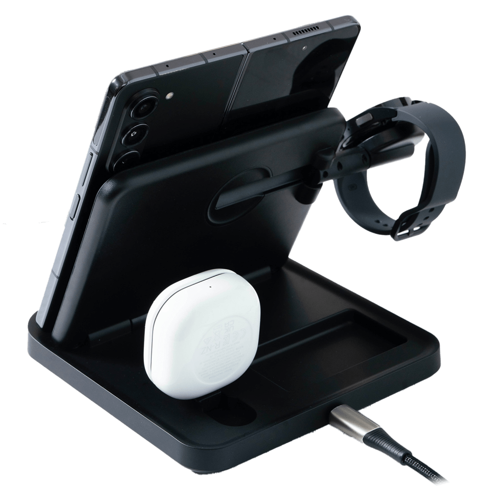 Prodigee Trio Fold Station – 3-in-1 Wireless Charger for Samsung Devices back view