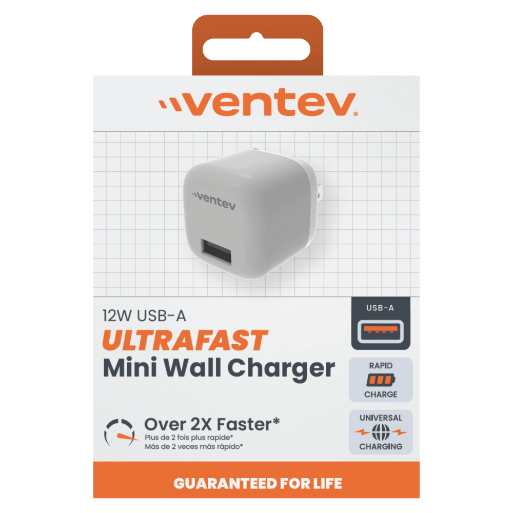 Ventev 12W USB-A Wall Charger packging front