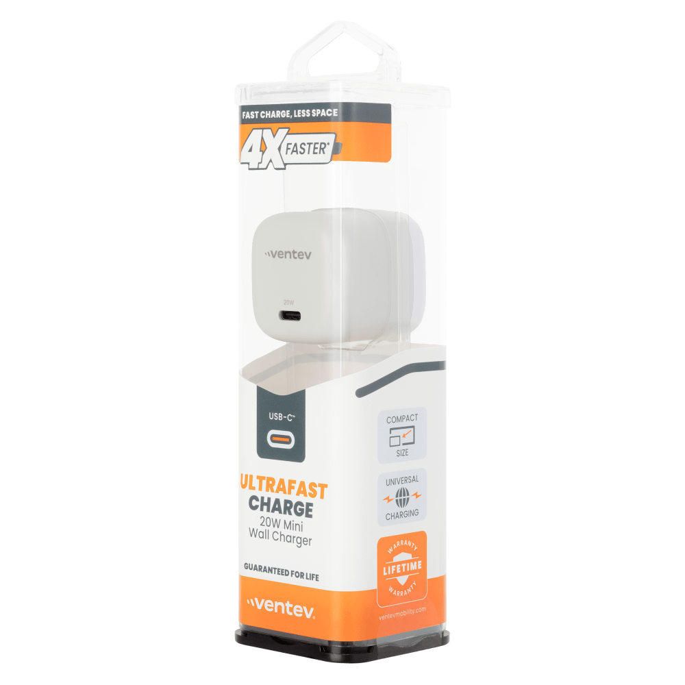 Ventev 20W ULTRAFAST USB C Universal Mini Wall Charger White by Ventev - Electrostatic Innovations