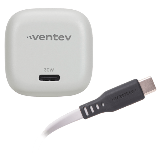 Ventev 30W PD PPS Mini USB-C Wall Charger + 3.3ft USB-C Cable