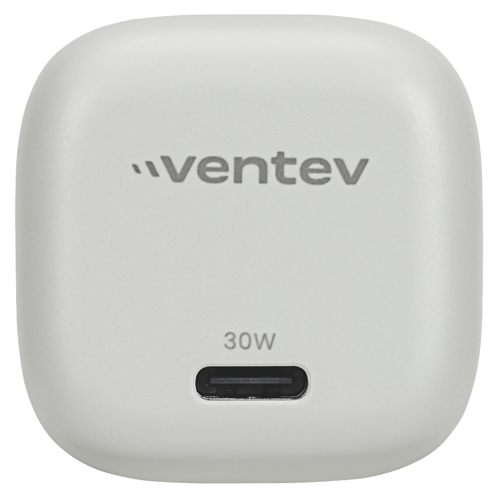 Ventev 30W PD PPS Mini USB-C Wall Charger + 3.3ft USB-C Cable Block front