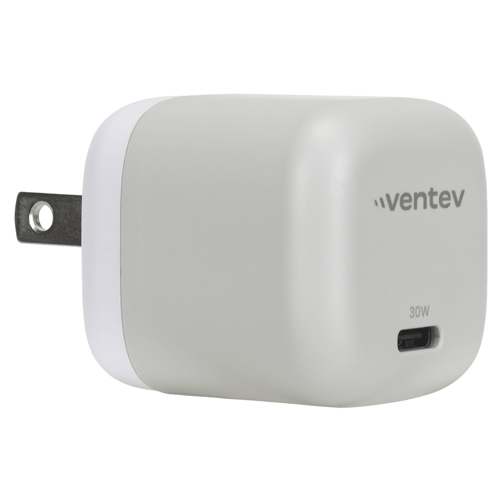 Ventev 30W Mini Wall Charger with USB-C to Apple Lightning Cable – fast portable charging bundle.