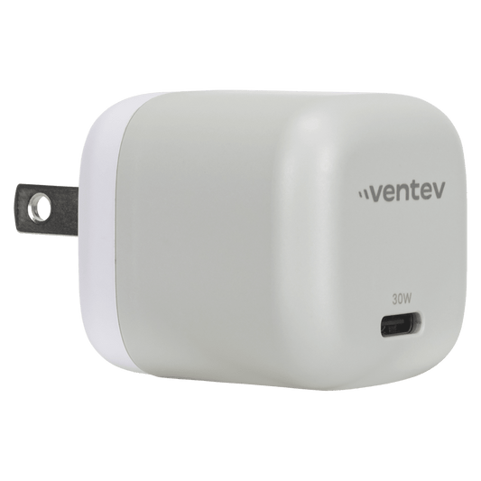 Ventev 30W Mini Wall Charger with USB-C to Apple Lightning Cable – fast portable charging bundle.