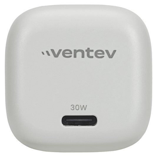 Ventev 30W PD PPS USB C GaN Mini Wall Charger Gray, White by Ventev