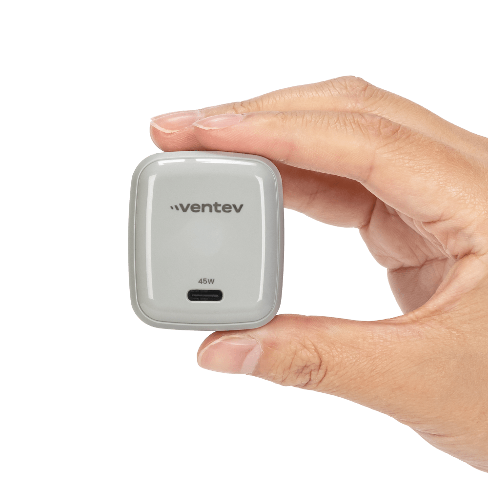 Ventev ULTRAFAST GaN Mini 45W Wall Charger and 5A USB C to USB C Cable by Ventev