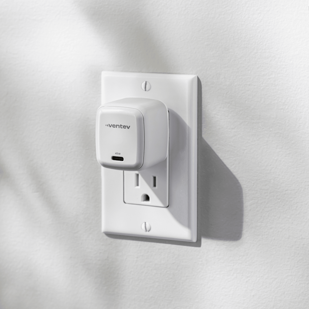 Ventev ULTRAFAST GaN Mini 45W Wall Charger and 5A USB C to USB C Cable by Ventev