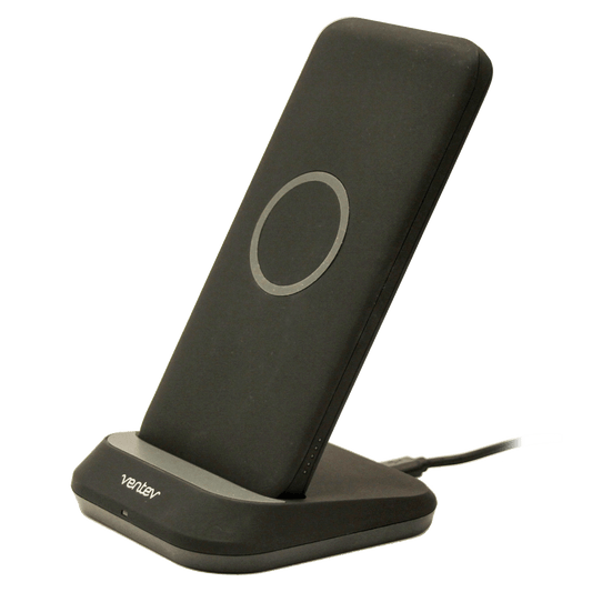 Ventev 10W wireless charging stand with 10,000mAh battery – black