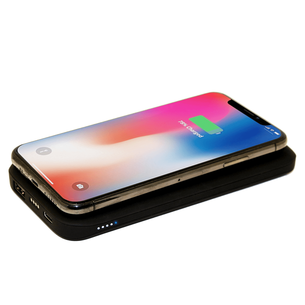 Portable power bank and wireless charging stand for iPhone and Android