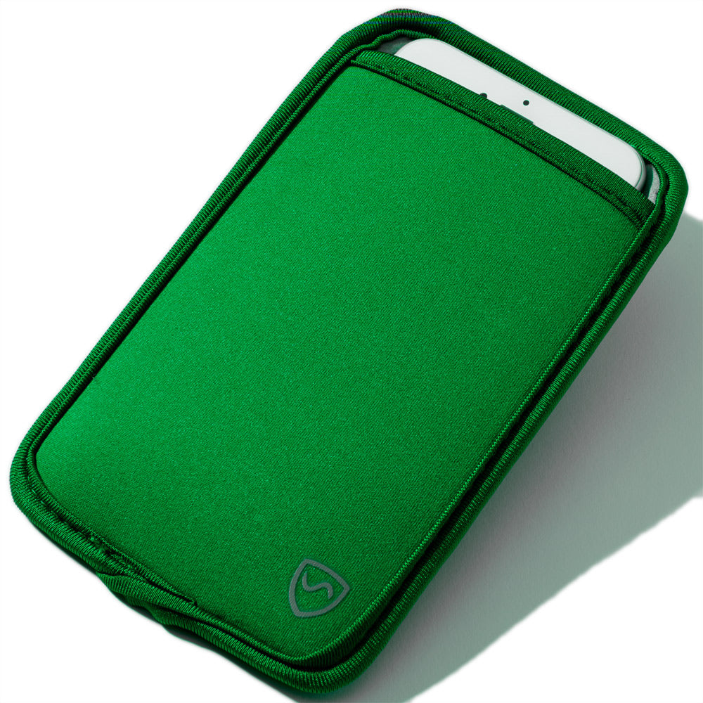 SYB Phone Pouch with EMF shielding for iPhone and Android green
