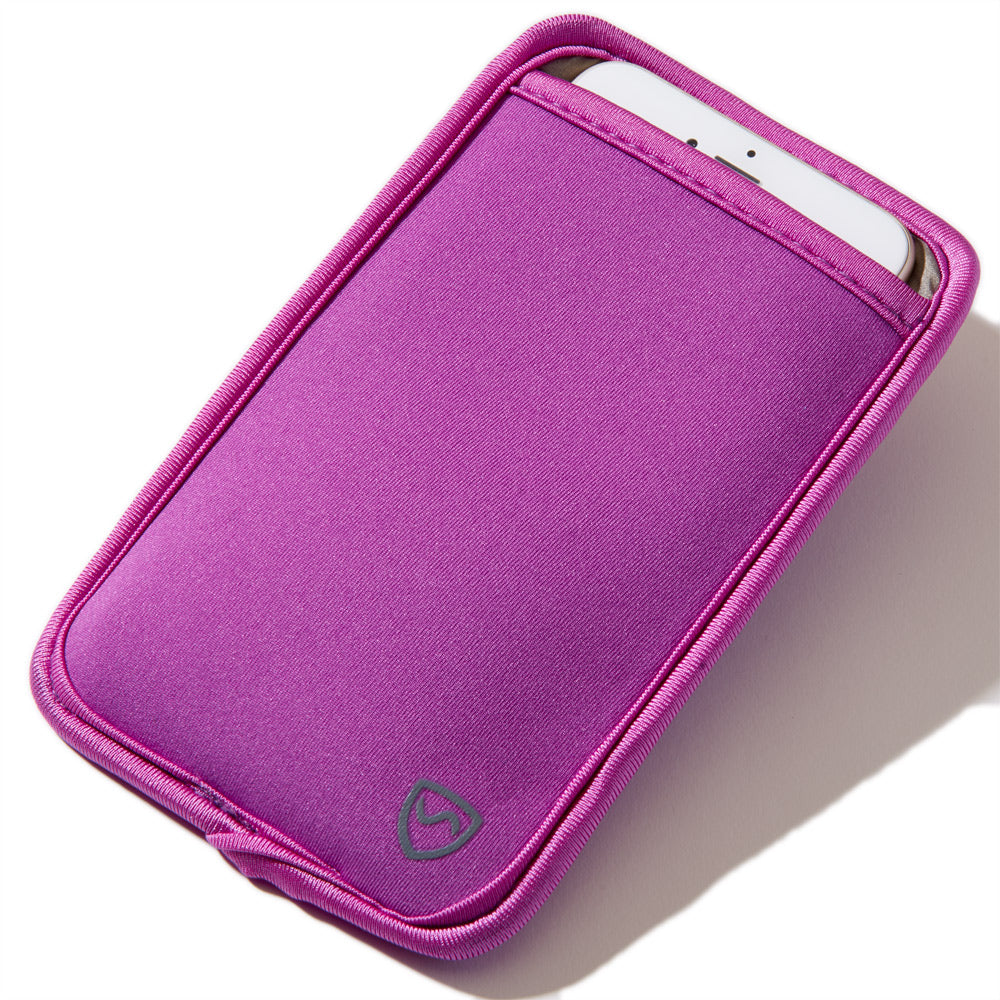 SYB Phone Pouch with EMF shielding for iPhone and Android purple case