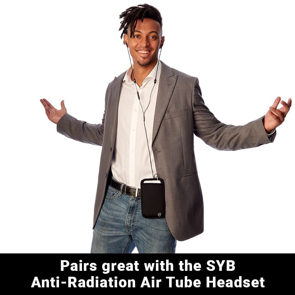 SYB Phone Pouch with EMF shielding for iPhone and Android Air tubes ready
