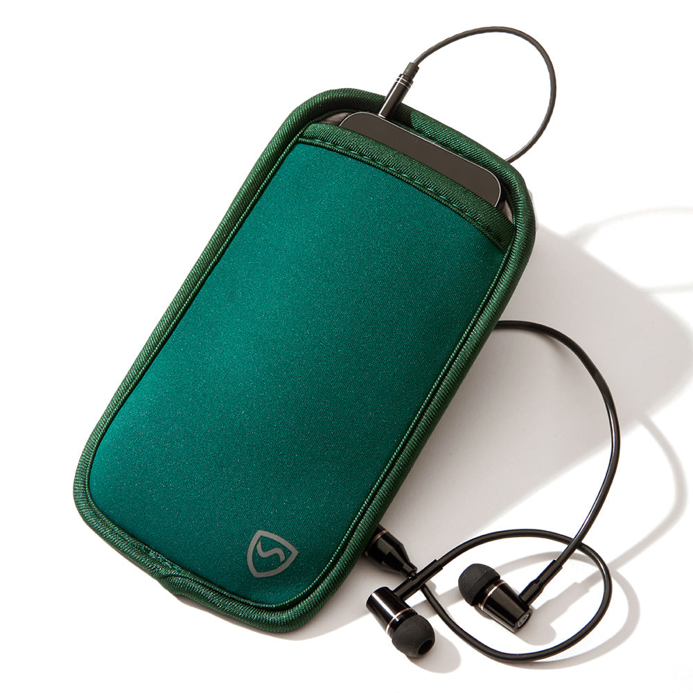 SYB Phone Pouch with EMF shielding for iPhone and Android dark green