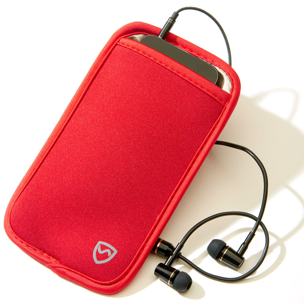 SYB Phone Pouch with EMF shielding for iPhone and Android red