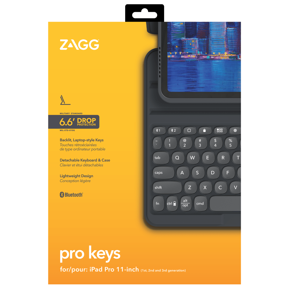 ZAGG Pro Keys Bluetooth Keyboard Case for Apple iPad Pro 11 (2021 / 2020 / 2018) by ZAGG - Electrostatic Innovations