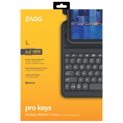 ZAGG Pro Keys Bluetooth Keyboard Case for Apple iPad Pro 11 (2021 / 2020 / 2018) by ZAGG - Electrostatic Innovations