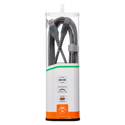 Ventev Chargesync Alloy USB A to USB C Cable 10ft Silver by Ventev