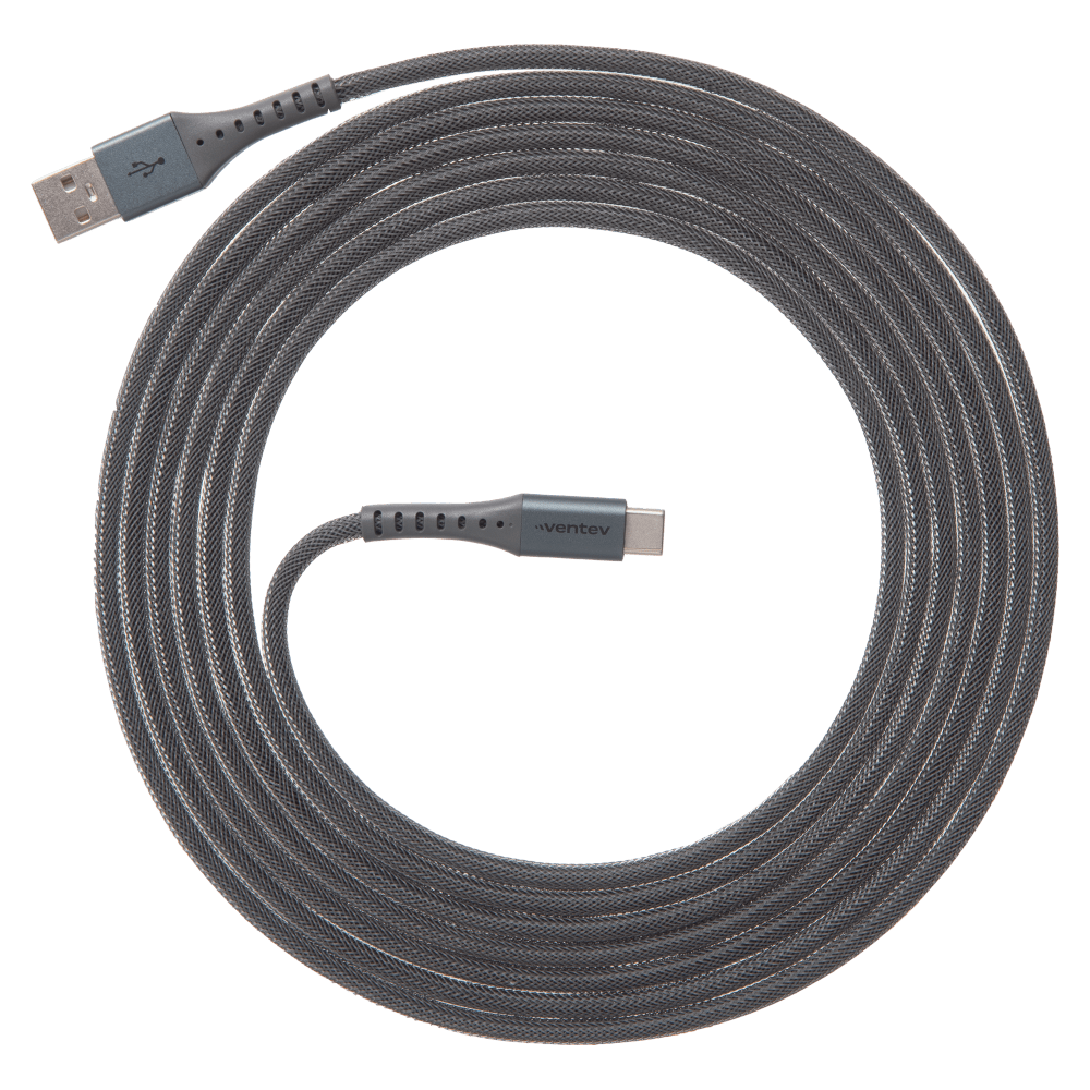Ventev ChargeSync Alloy USB-A to USB-C Cable – 10ft Gray