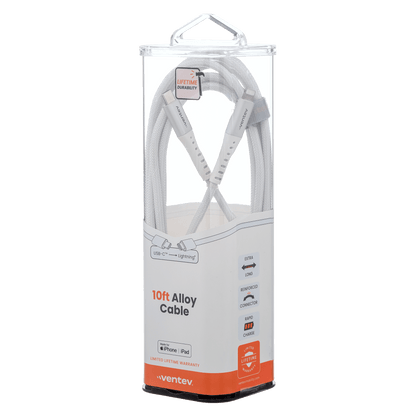 Ventev Chargesync Alloy USB C to Apple Lightning Cable 10ft by Ventev