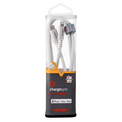 Ventev Chargesync Alloy USB C to Apple Lightning Cable 4ft by Ventev