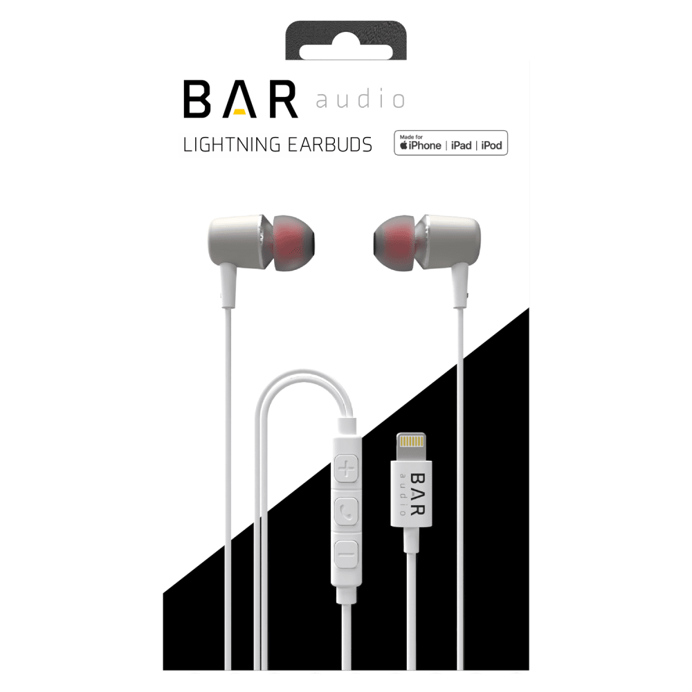 Bar Audio Apple Lightning In Ear Wired Headphones by Bar Audio