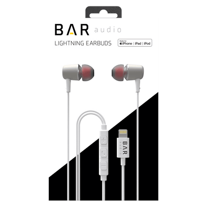 Bar Audio Apple Lightning In Ear Wired Headphones by Bar Audio