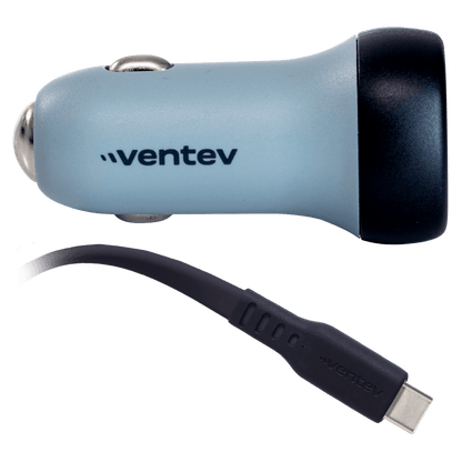 Ventev 30W USB C PPS Car Charger and USB C to USB C Cable Gray by Ventev
