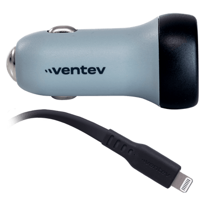Ventev 30W USB C PPS Car Charger and USB C to Apple Lightning Cable Gray by Ventev