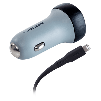Ventev 30W USB C PPS Car Charger and USB C to Apple Lightning Cable Gray by Ventev