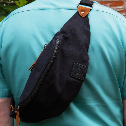 SYB Cross Body Fanny Pack Canvas Traveler with EMF shielding