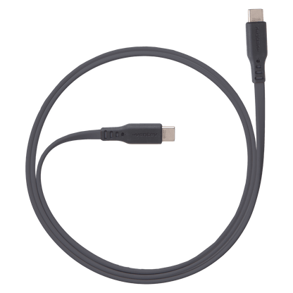 Ventev Chargesync Flat USB C to USB C Cable 3.3ft Gray by Ventev