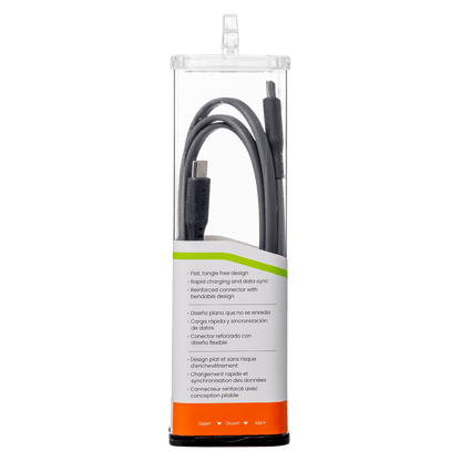 Ventev Chargesync Flat USB C to USB C Cable 3.3ft Gray by Ventev